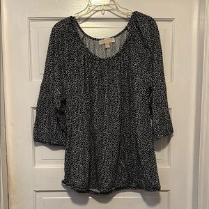 Michael Kors Black 3/4 Sleeve Relaxed Blouse